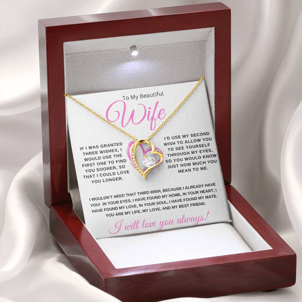 To My Beautiful Wife (Pink Valentine) - Forever Love Necklace
