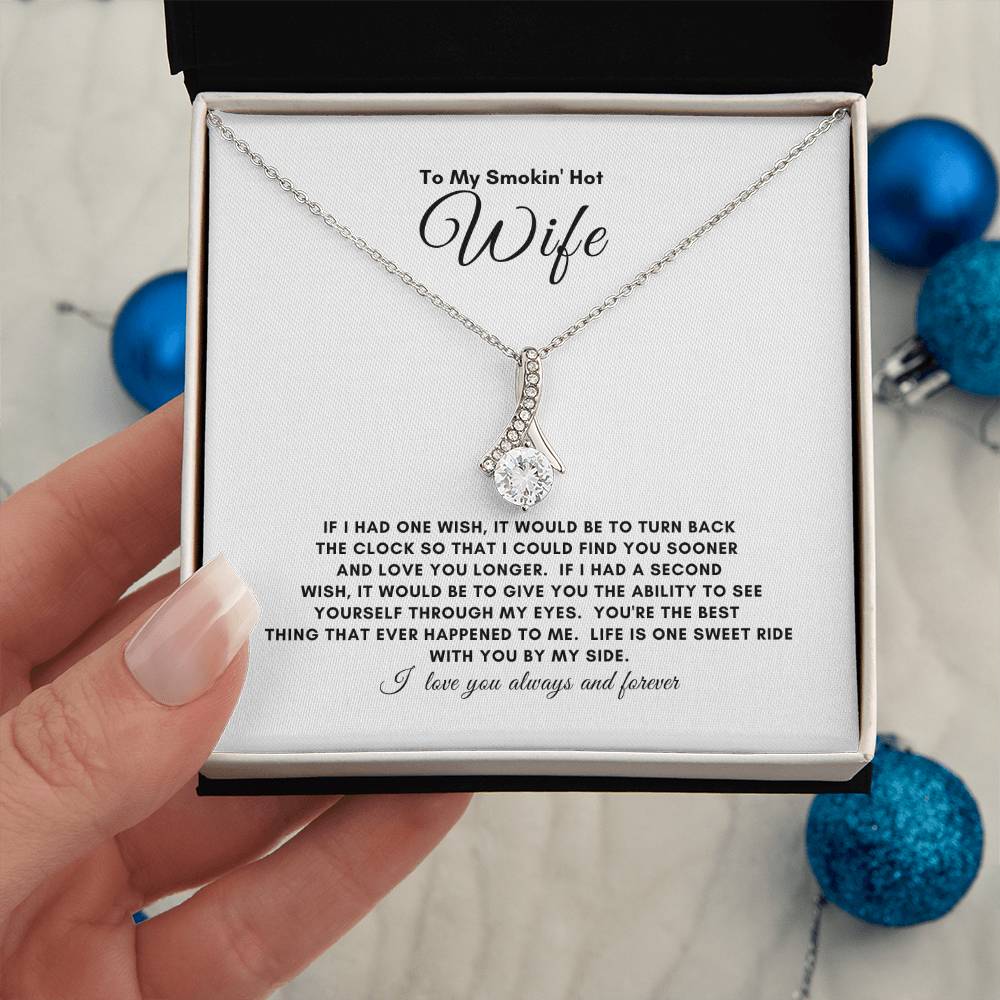 To My Smokin' Hot Wife Necklace, Valentine's Day Gift, Christmas, Birthday , Anniversary Gift