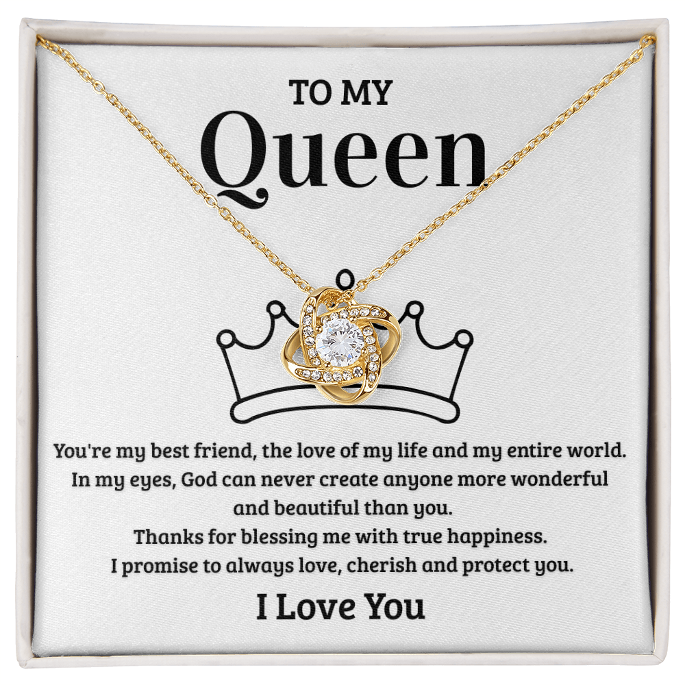 To My Queen ā Sparkling Love Knot Necklace | Romantic Gift