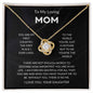 Mom - You're The World - Love Knot Necklace From Daughter
