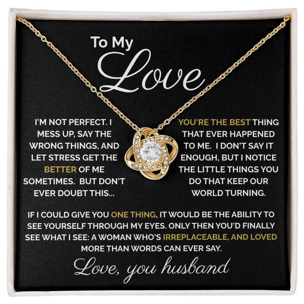 To My Love – Heartfelt Forever Love Knot Necklace | Romantic Gift from Husband to Wife