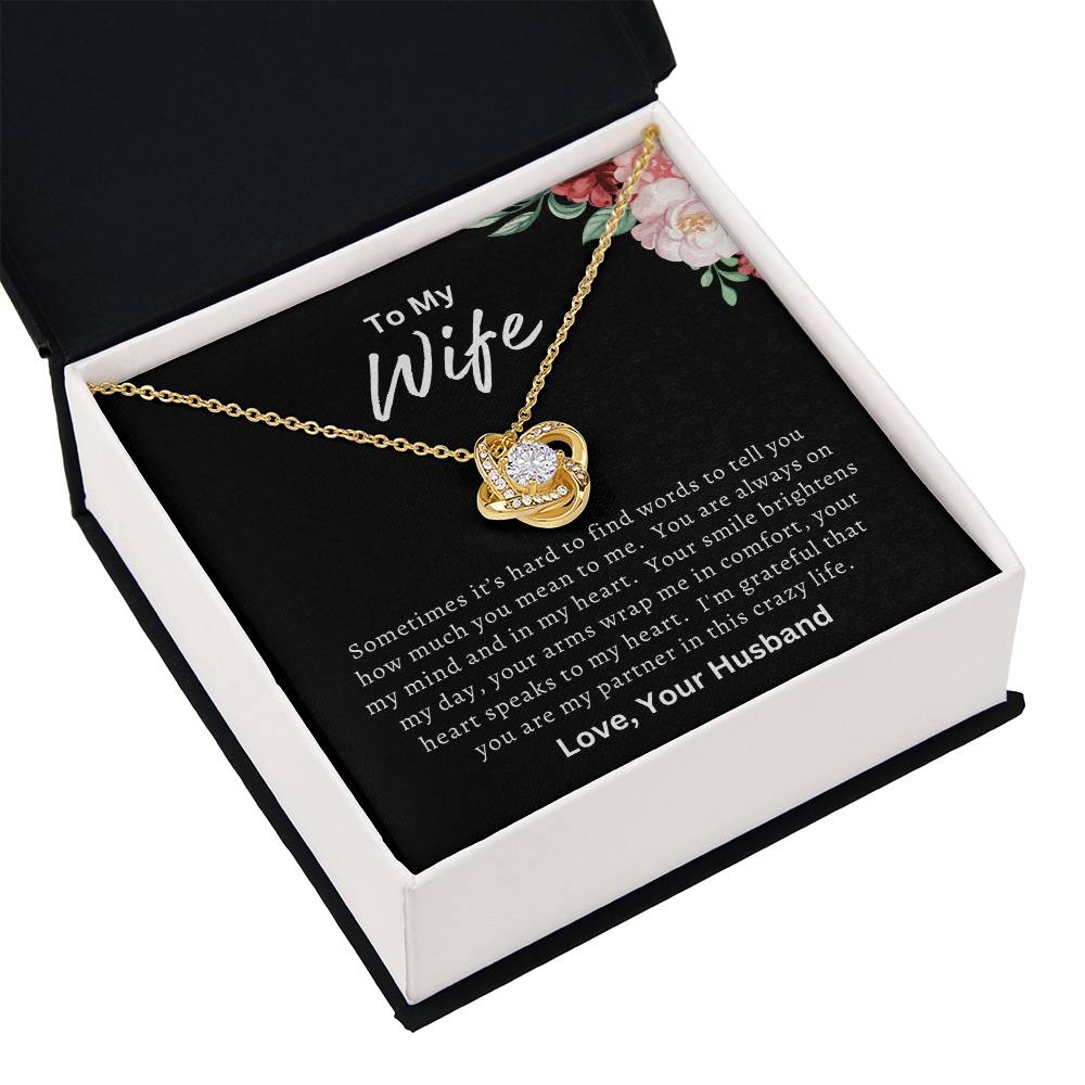 To My Wife | Happy Mother's Day, Birthday, Anniversary, Christmas Gift| Love Knot Necklace
