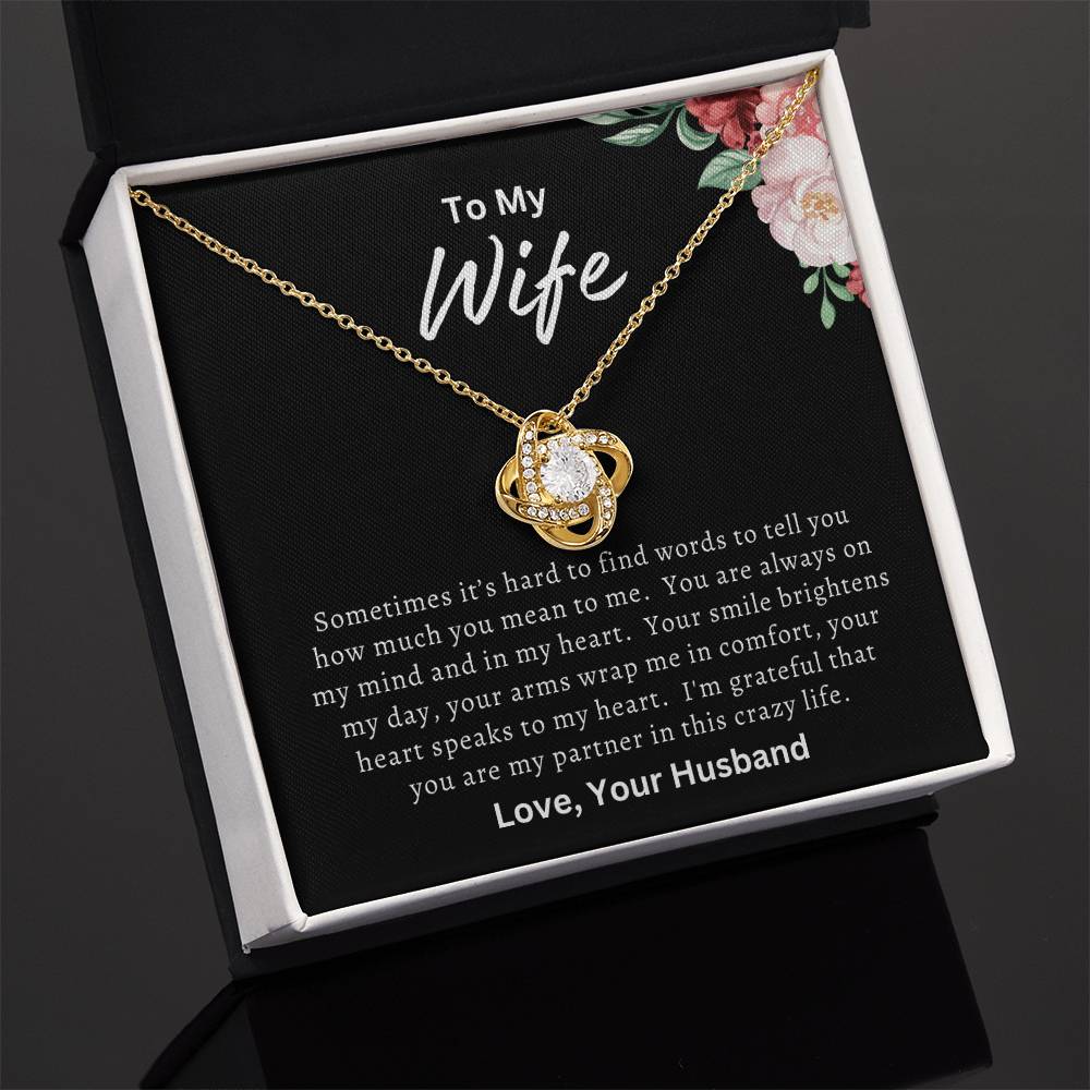 To My Wife | Happy Mother's Day, Birthday, Anniversary, Christmas Gift| Love Knot Necklace