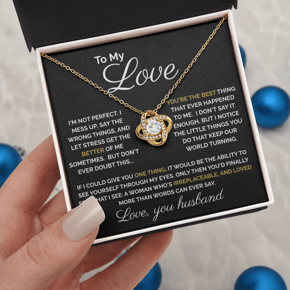 To My Love – Heartfelt Forever Love Knot Necklace | Romantic Gift from Husband to Wife