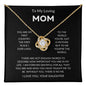 Mom - You're The World - Love Knot Necklace From Daughter