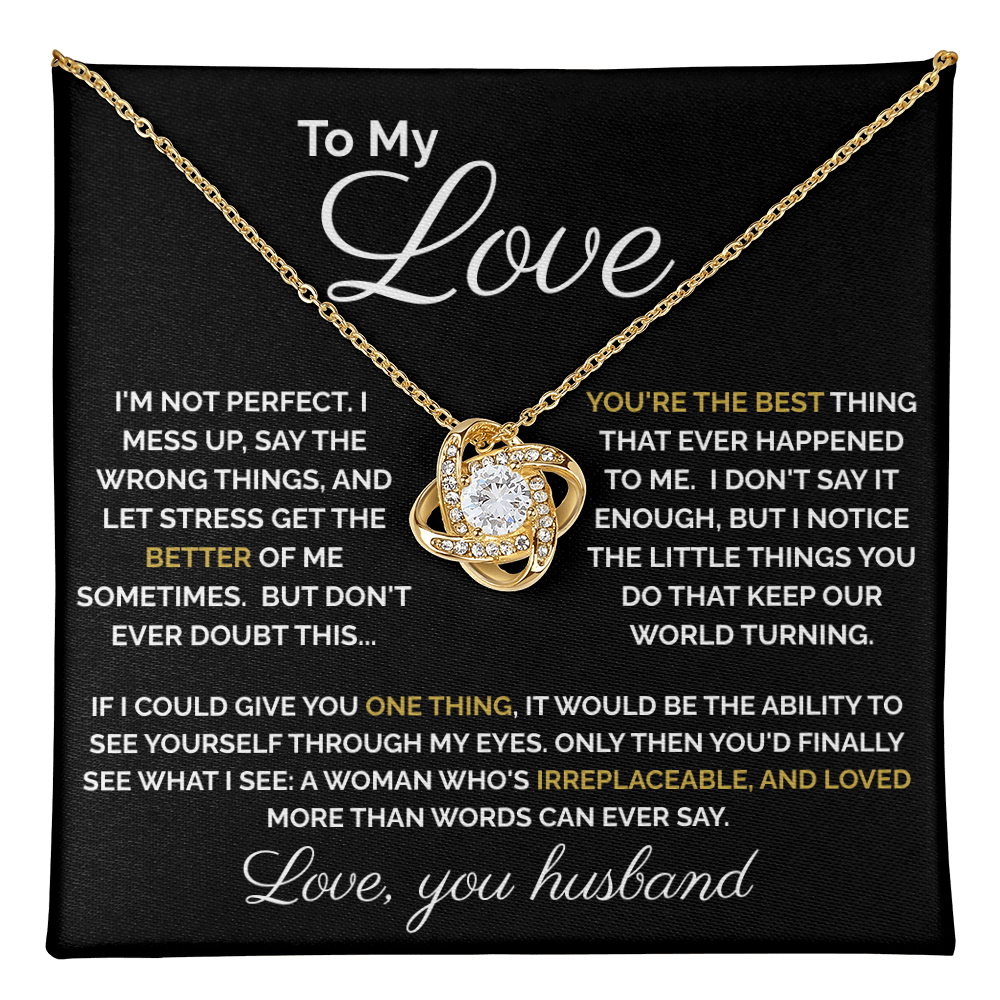 To My Love – Heartfelt Forever Love Knot Necklace | Romantic Gift from Husband to Wife