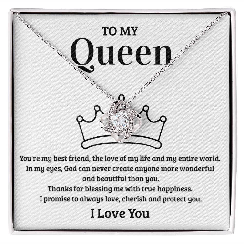 To My Queen ā Sparkling Love Knot Necklace | Romantic Gift