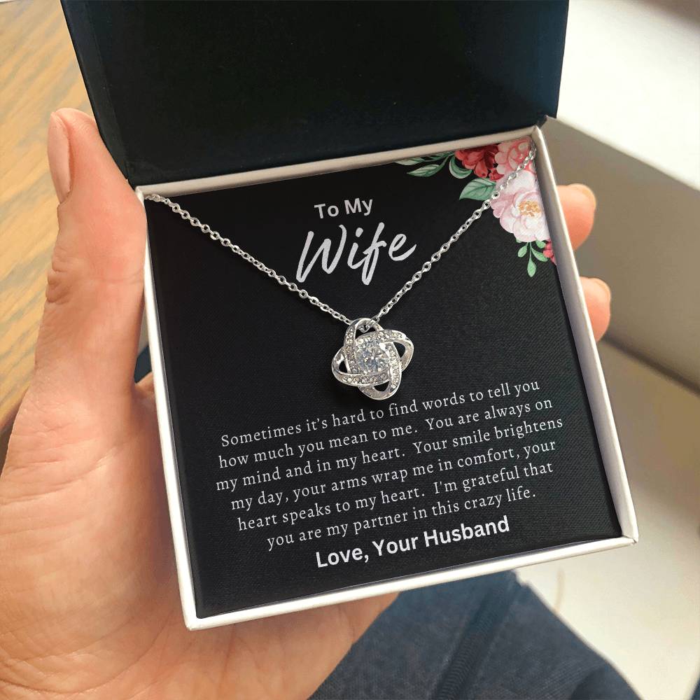 To My Wife | Happy Mother's Day, Birthday, Anniversary, Christmas Gift| Love Knot Necklace