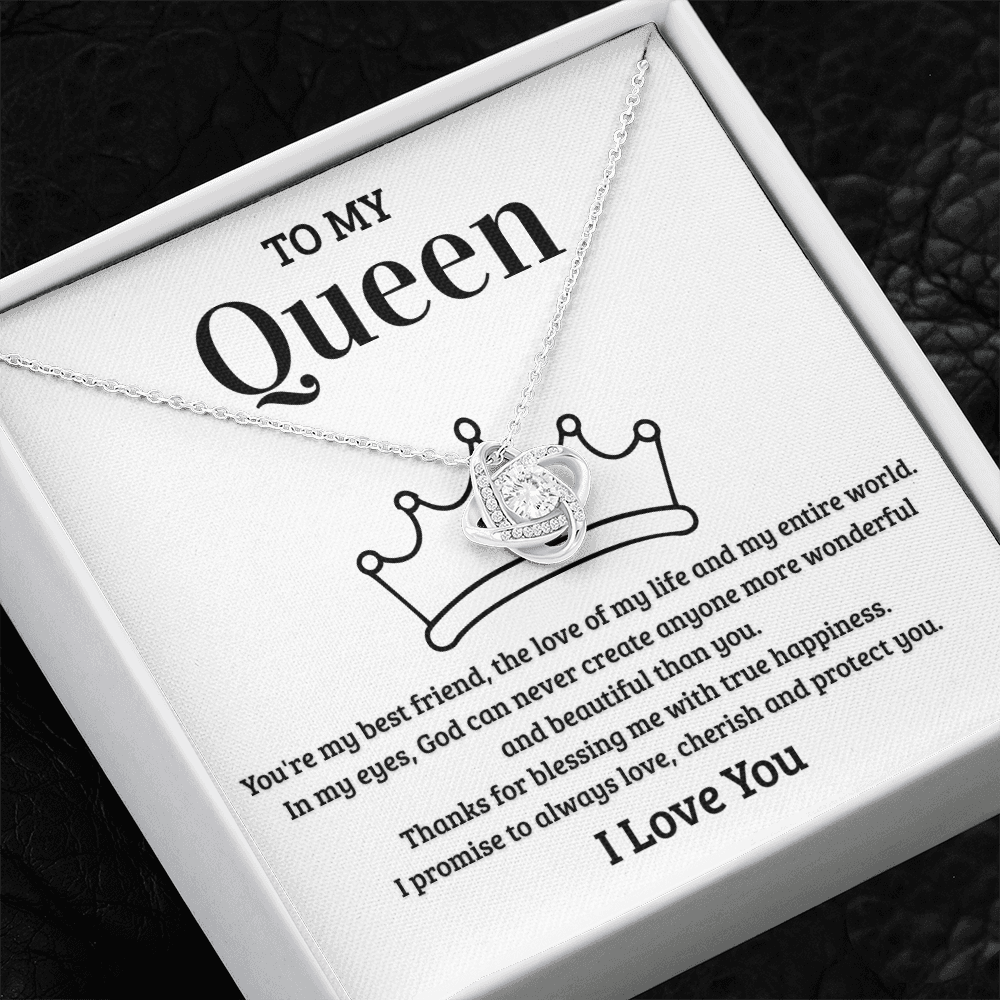 To My Queen ā Sparkling Love Knot Necklace | Romantic Gift