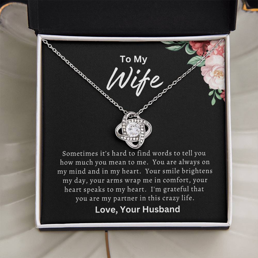 To My Wife | Happy Mother's Day, Birthday, Anniversary, Christmas Gift| Love Knot Necklace