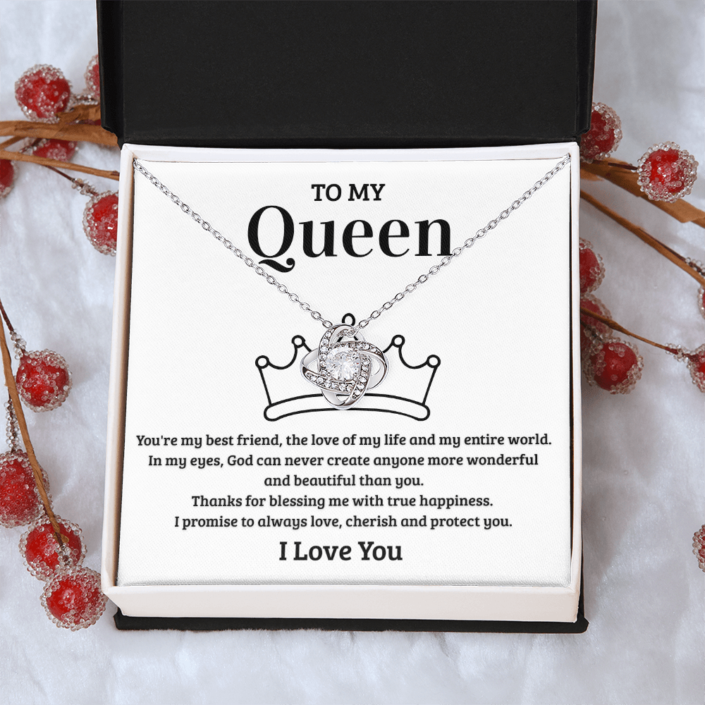To My Queen ā Sparkling Love Knot Necklace | Romantic Gift