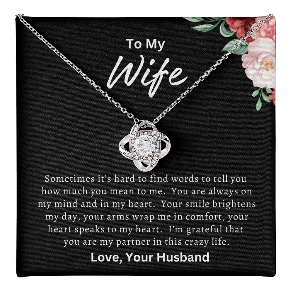 To My Wife | Happy Mother's Day, Birthday, Anniversary, Christmas Gift| Love Knot Necklace