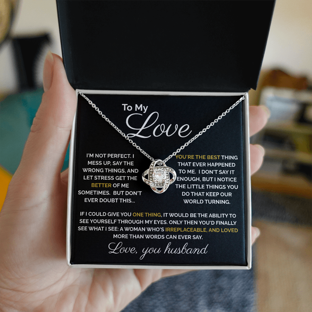To My Love – Heartfelt Forever Love Knot Necklace | Romantic Gift from Husband to Wife