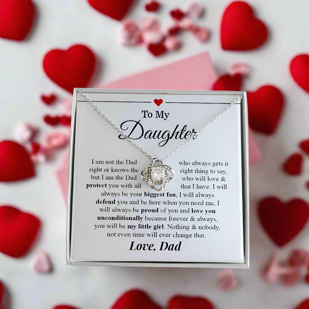To My Daughter | I Love You - Love Knot Necklace