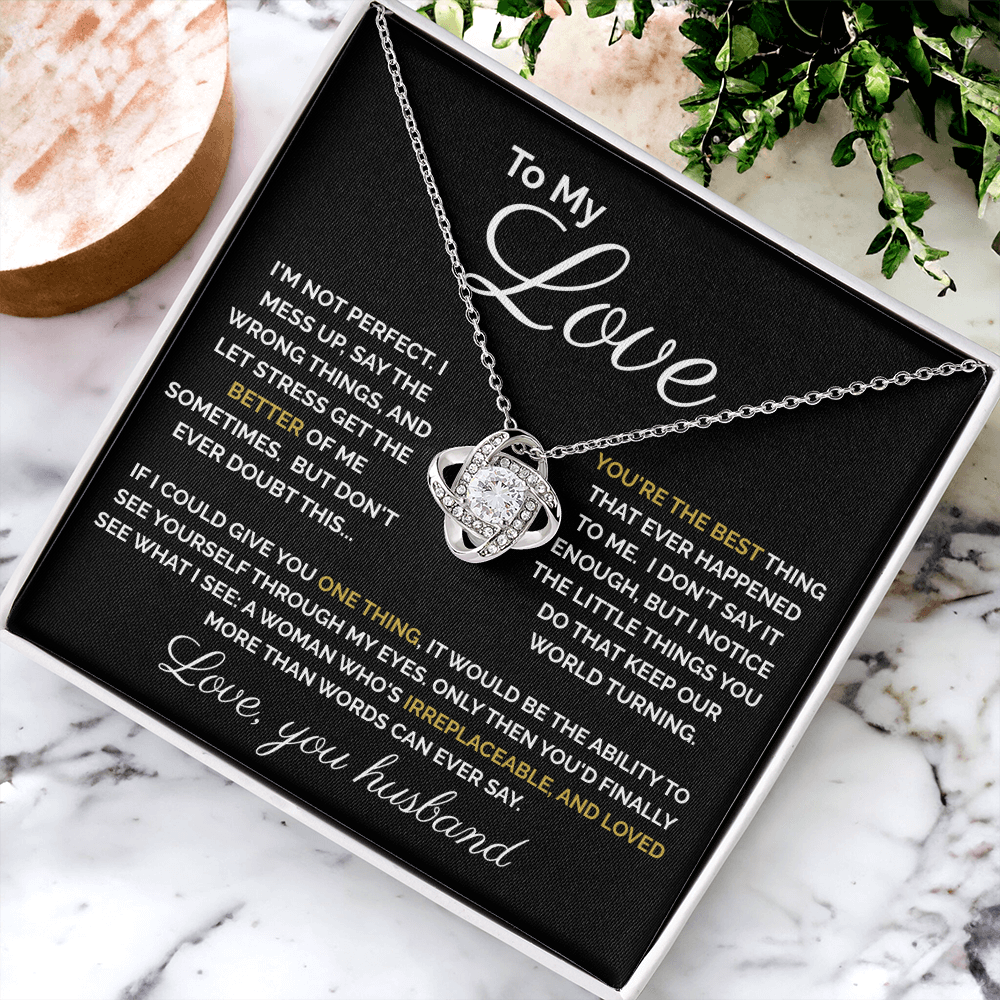 To My Love – Heartfelt Forever Love Knot Necklace | Romantic Gift from Husband to Wife