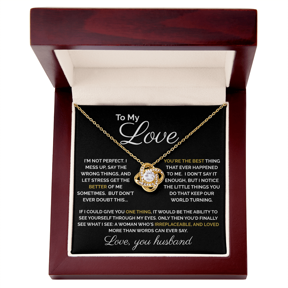 To My Love – Heartfelt Forever Love Knot Necklace | Romantic Gift from Husband to Wife