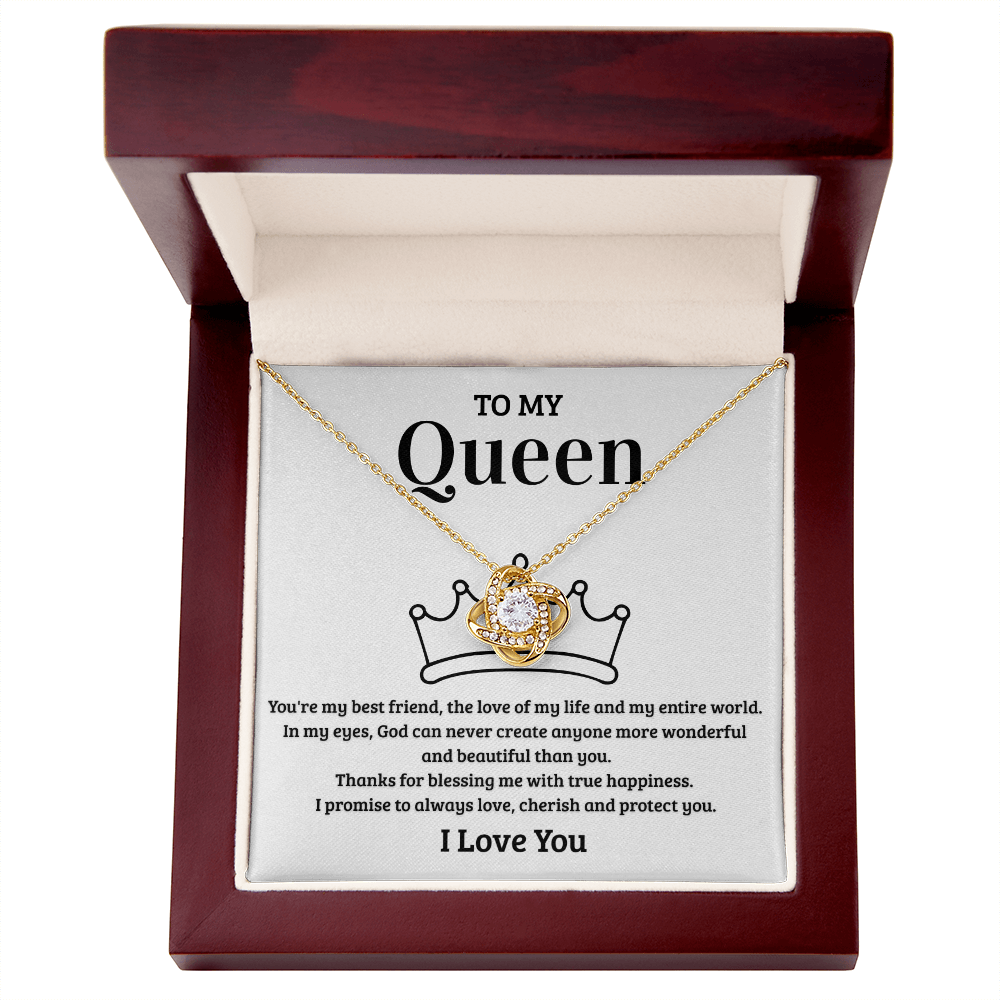 To My Queen ā Sparkling Love Knot Necklace | Romantic Gift