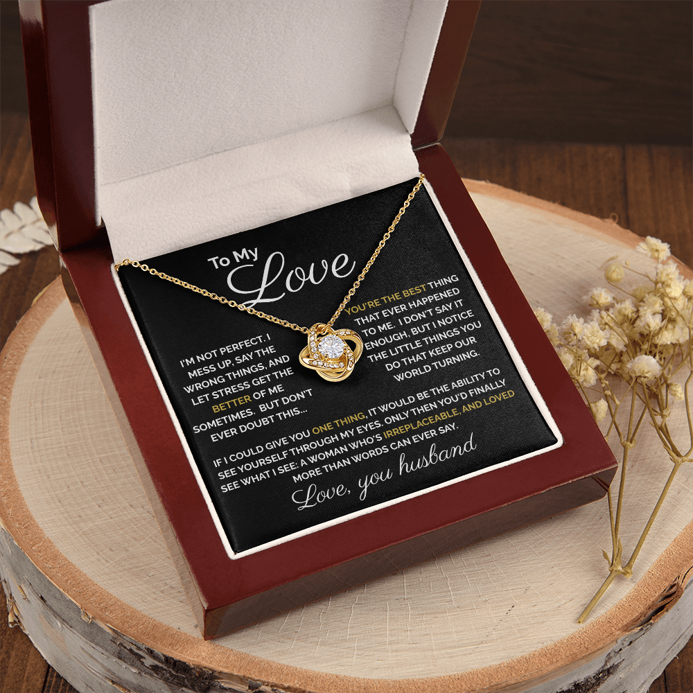 To My Love – Heartfelt Forever Love Knot Necklace | Romantic Gift from Husband to Wife