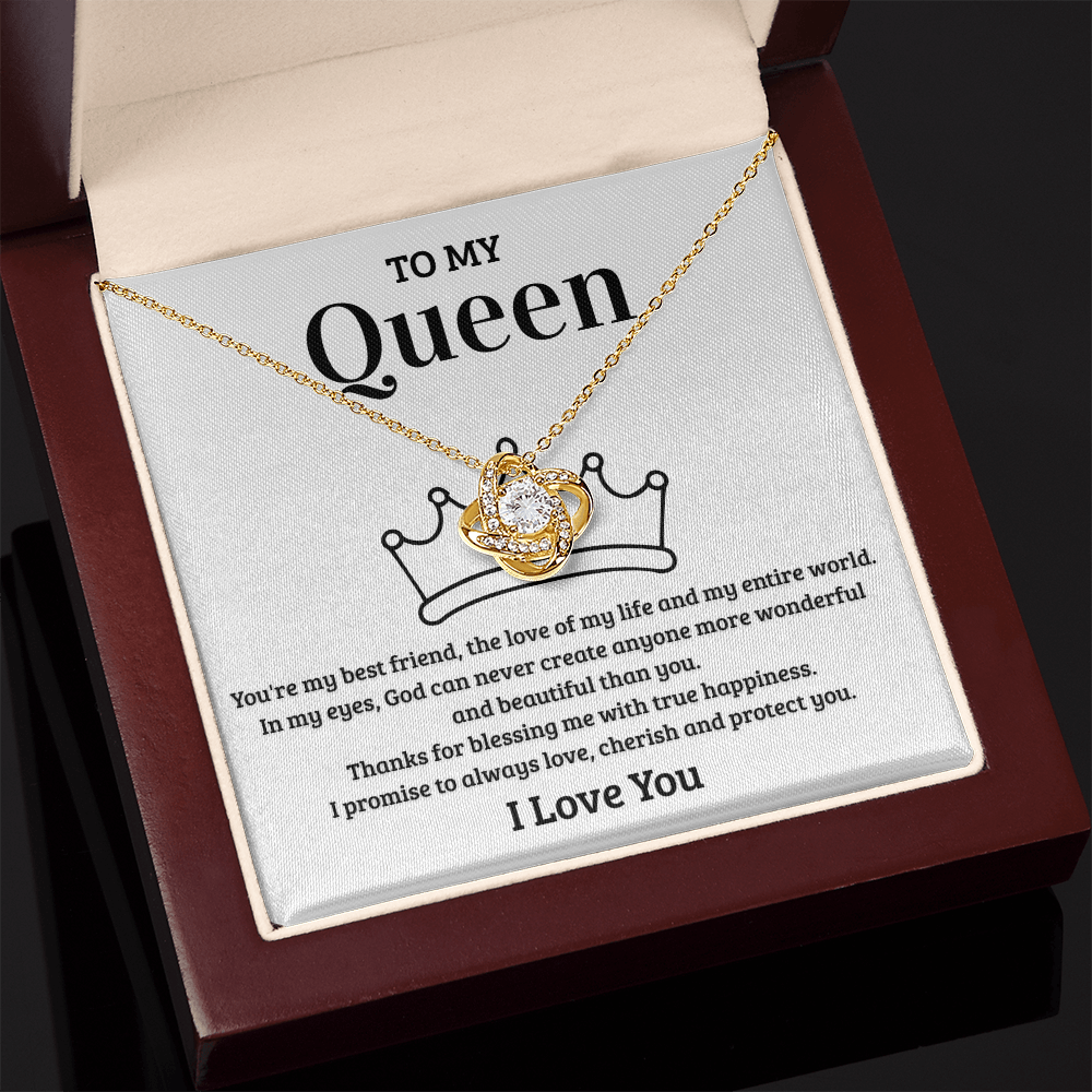 To My Queen ā Sparkling Love Knot Necklace | Romantic Gift