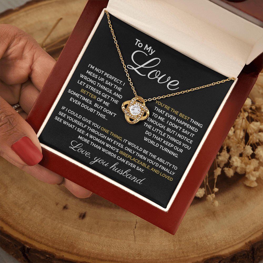 To My Love – Heartfelt Forever Love Knot Necklace | Romantic Gift from Husband to Wife