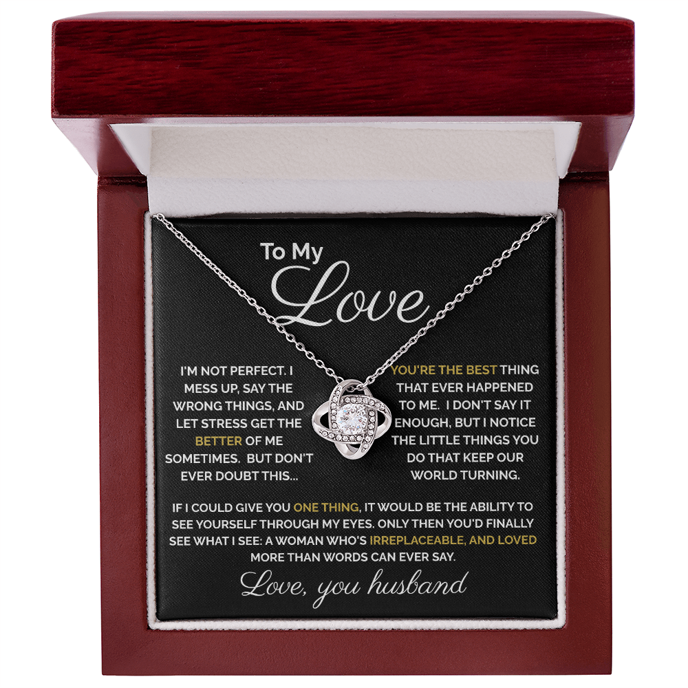 To My Love – Heartfelt Forever Love Knot Necklace | Romantic Gift from Husband to Wife