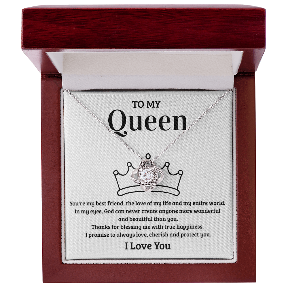 To My Queen ā Sparkling Love Knot Necklace | Romantic Gift