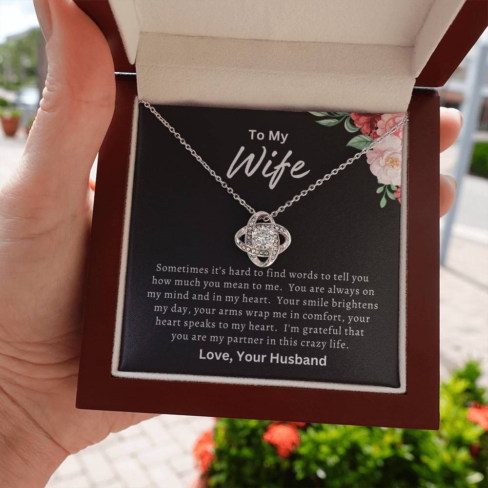 To My Wife | Happy Mother's Day, Birthday, Anniversary, Christmas Gift| Love Knot Necklace