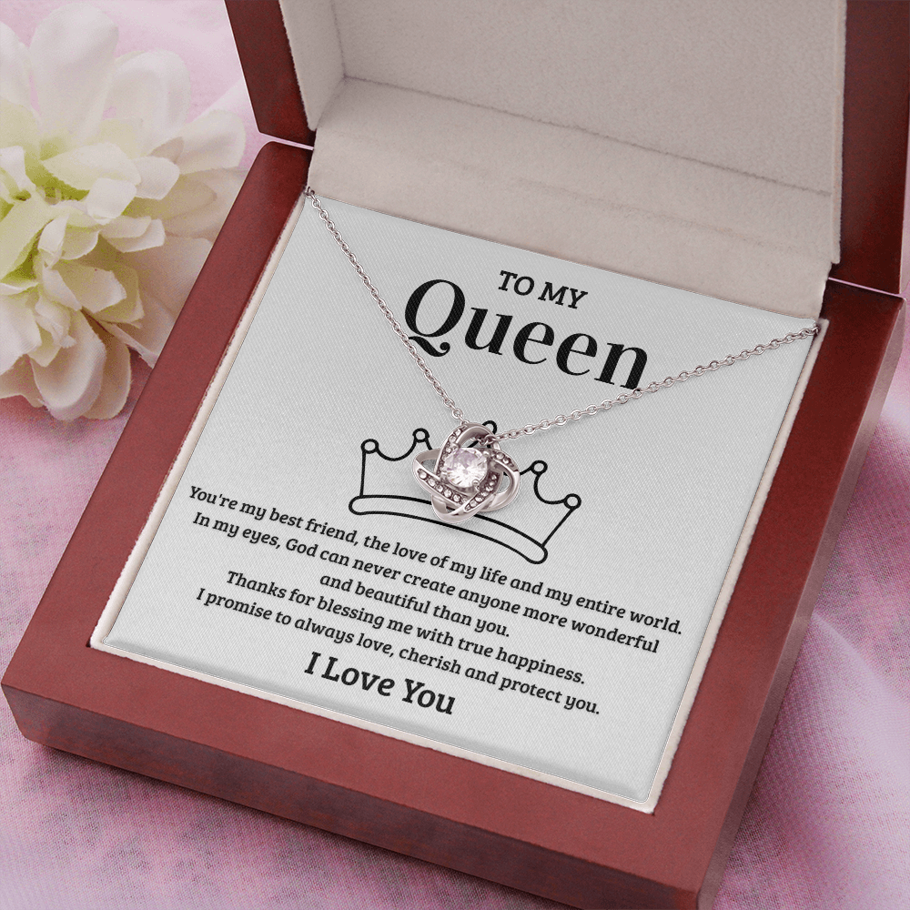 To My Queen ā Sparkling Love Knot Necklace | Romantic Gift
