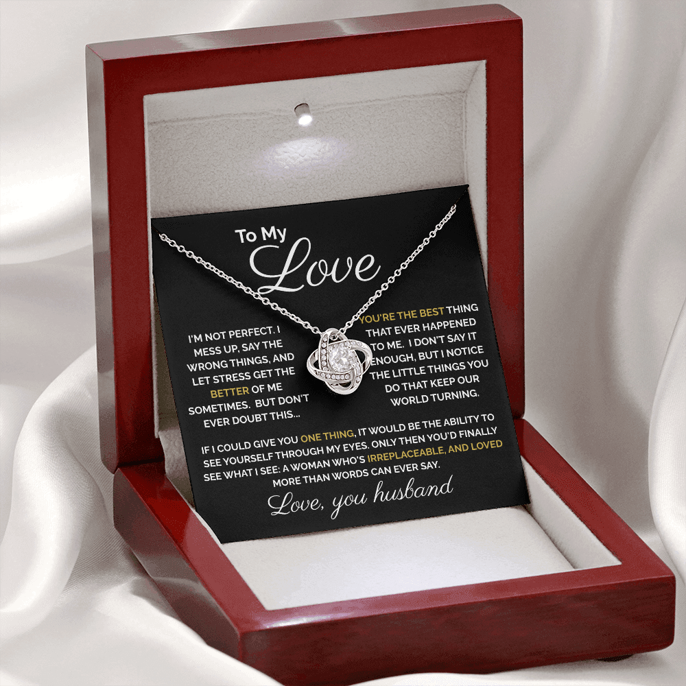 To My Love – Heartfelt Forever Love Knot Necklace | Romantic Gift from Husband to Wife