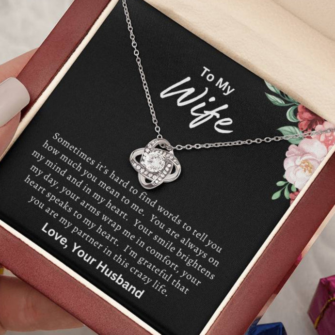 To My Wife | Happy Mother's Day, Birthday, Anniversary, Christmas Gift| Love Knot Necklace