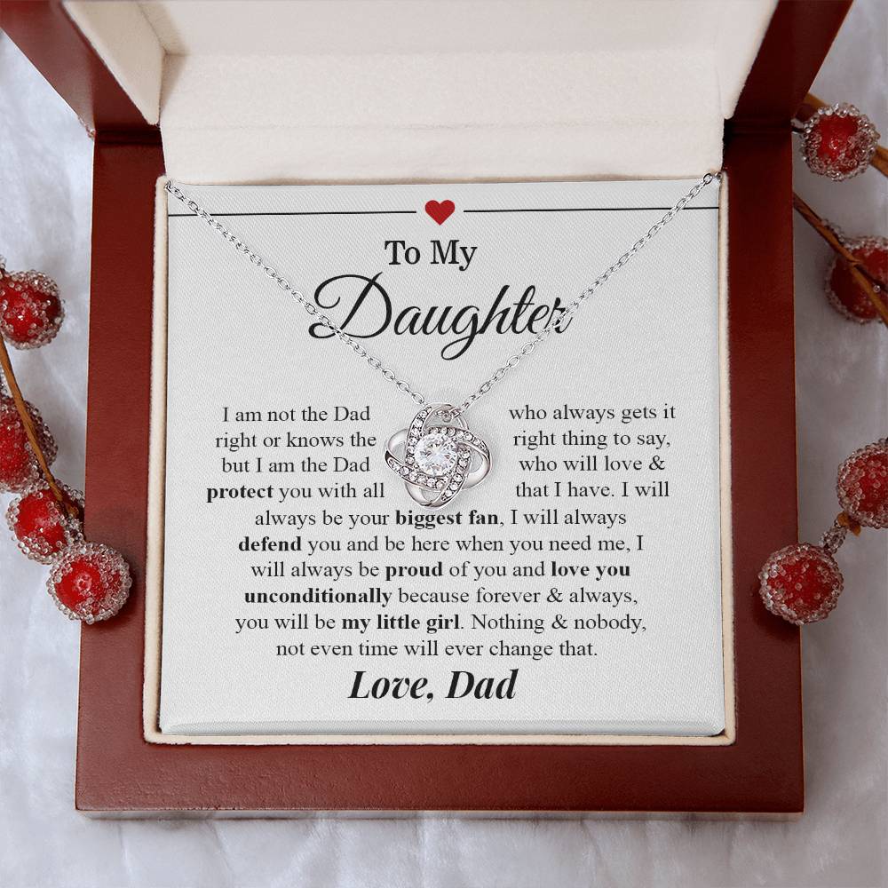 To My Daughter | I Love You - Love Knot Necklace