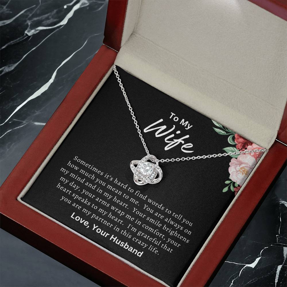 To My Wife | Happy Mother's Day, Birthday, Anniversary, Christmas Gift| Love Knot Necklace