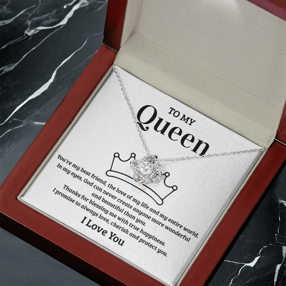 To My Queen ā Sparkling Love Knot Necklace | Romantic Gift