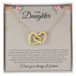 To My Daughter | I Love You, Always & Forever - Interlocking Hearts Necklace