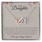 To My Daughter | I Love You, Always & Forever - Interlocking Hearts Necklace