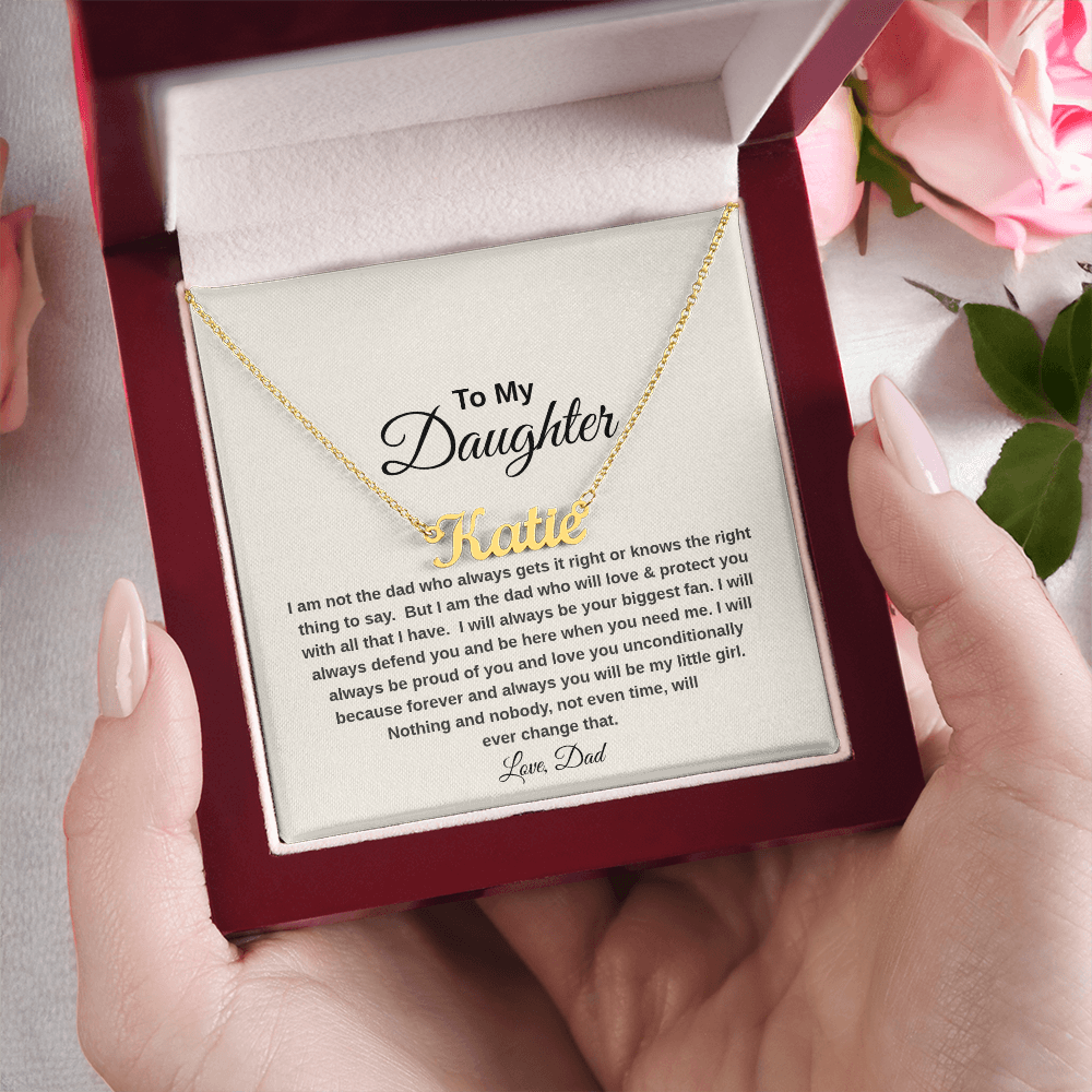 Name Necklace with Thoughtful Message Card And Wooden Jewelry Gift Box Option