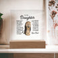 To My Daughter | Never Forget - Square Acrylic Plaque