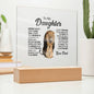 To My Daughter | Never Forget - Square Acrylic Plaque