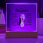 To My Daughter | Never Forget - Square Acrylic Plaque