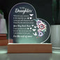 To My Daughter | Never Forget Your Way Back Home: Multicolor LED Acrylic Heart Plaque