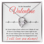 To My Beautiful Valentine | For Wife, Future Wife, Fiancé, Soulmate | Heart Skips A Beat | Forever Love Necklace