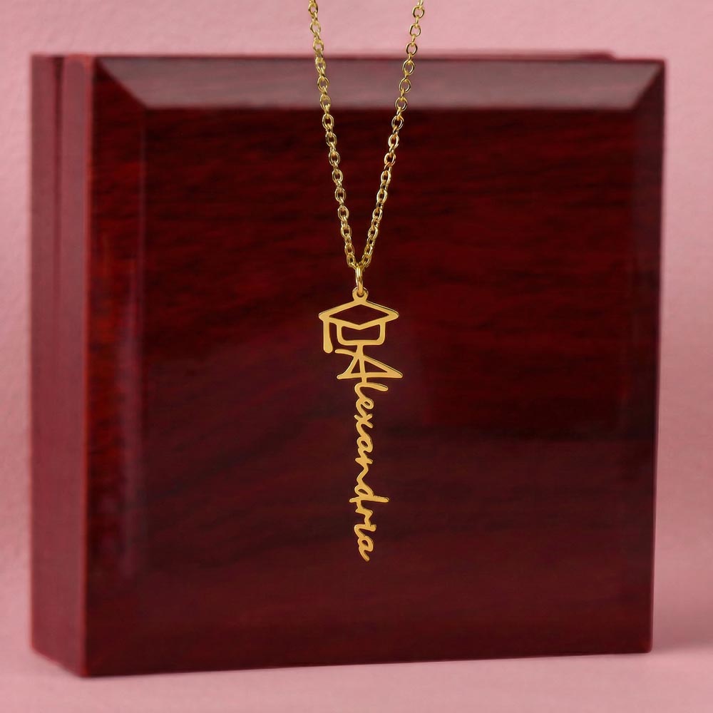 Personalized Graduation Cap Name Necklace - Custom Senior 2026 Gift