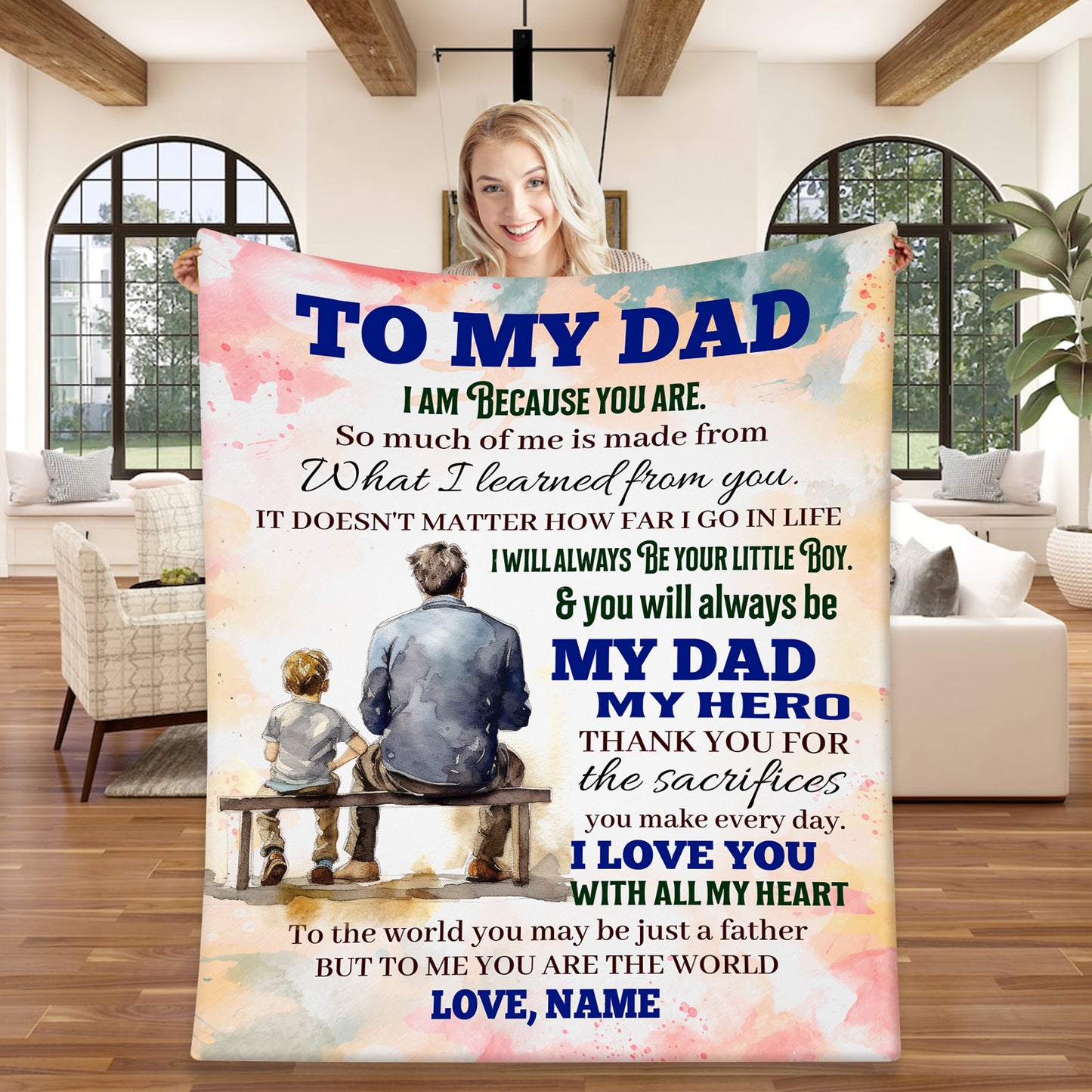 To My Dad | My Hero - Arctic Fleece Blanket 50x60