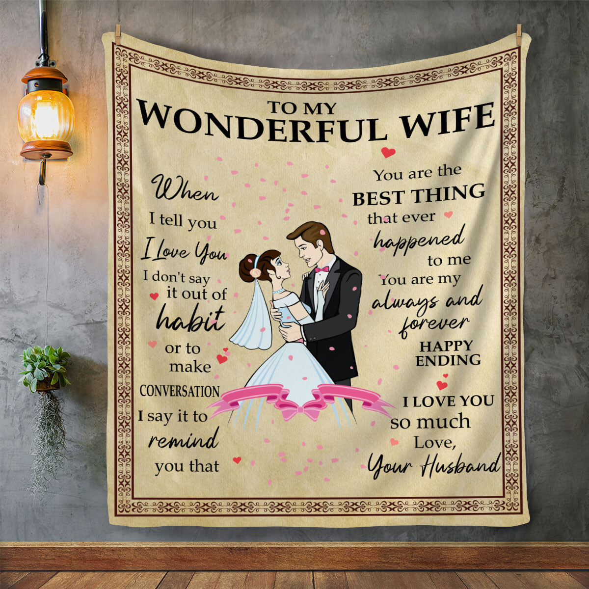To My Wonderful Wife - I Love You - Arctic Fleece Blanket