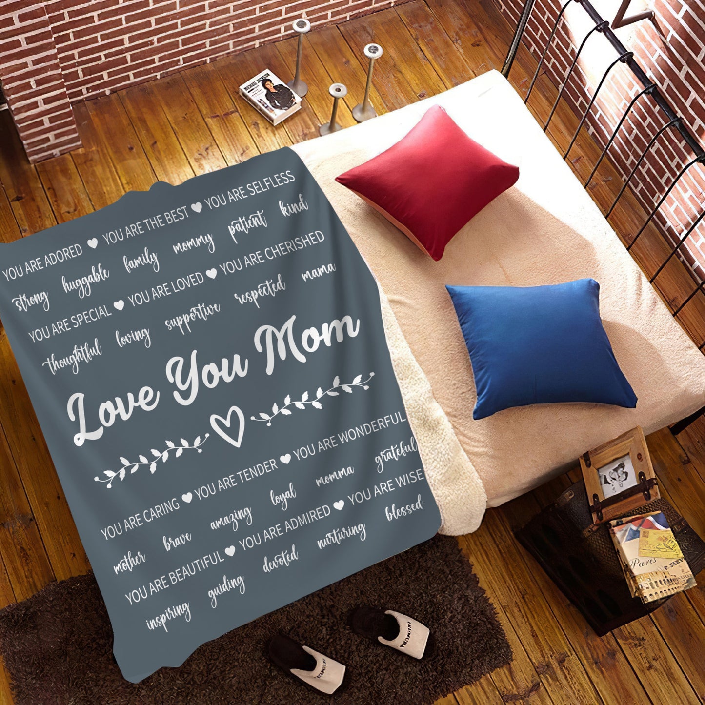 I Love You Mom Blanket | Birthday Gift, Valentine's Day Gift, Christmas Gift