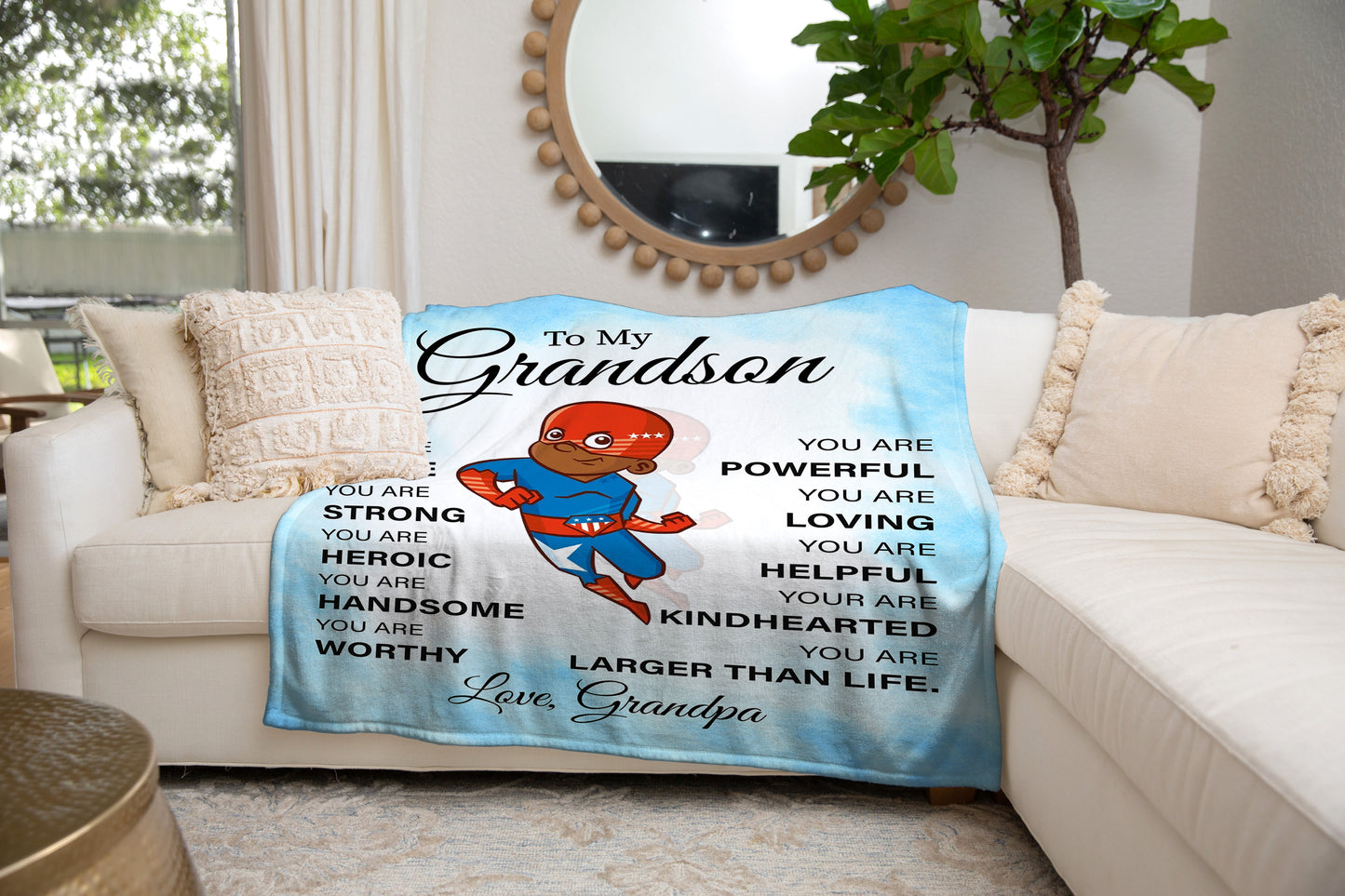 To My Grandson, You are Kindhearted Blanket | Christmas Gift, Birthday Gift