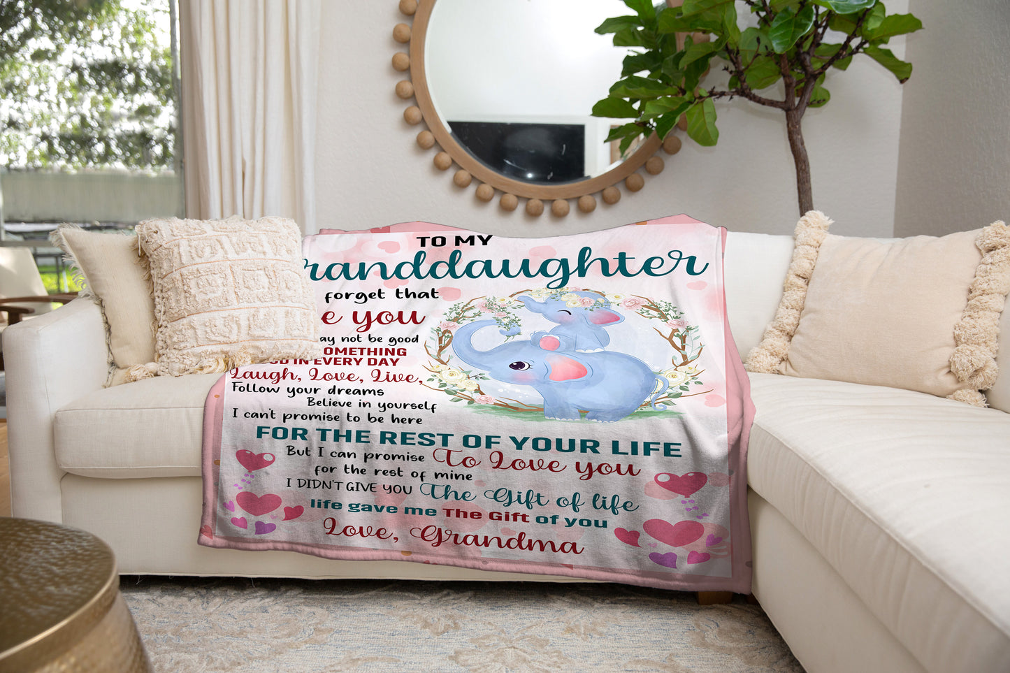 To My Granddaughter, I Love You for the Rest of Your Life Blanket