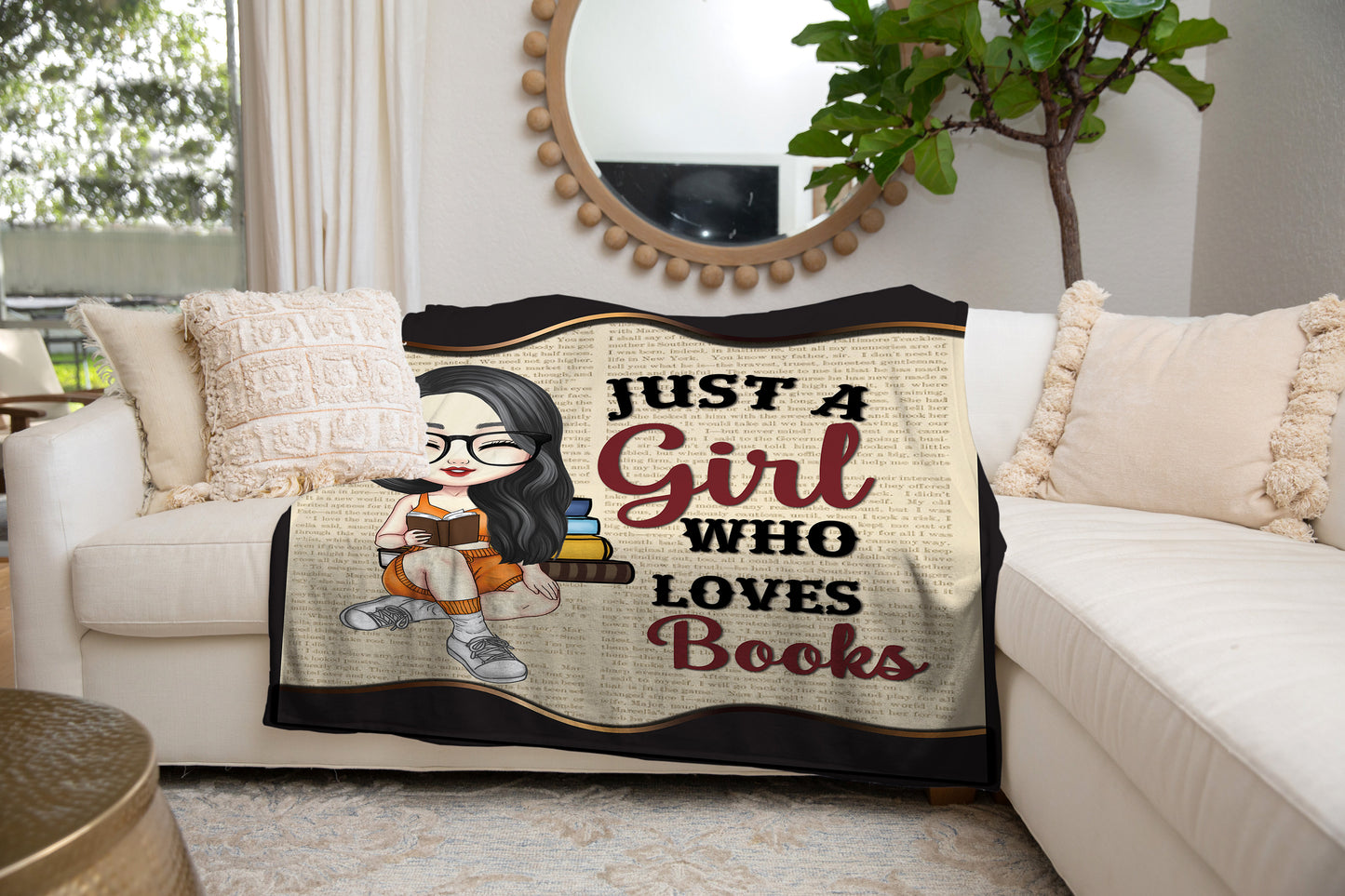 Just A Girl Who Loves Book Blanket | Christmas Gift, Birthday Gift HD