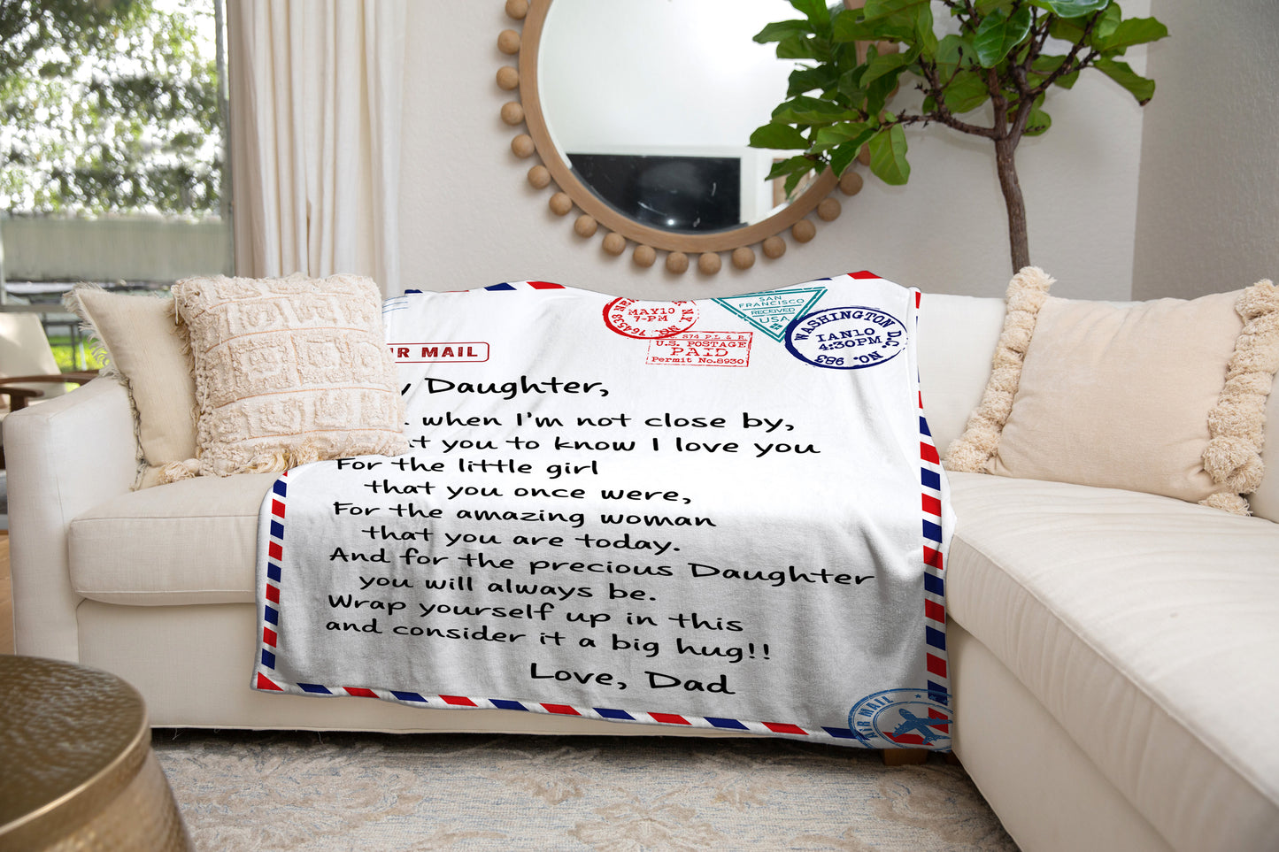 My Daughter Blanket | Love Dad | Christmas Gift, Birthday Gift, Graduation, to College Gift