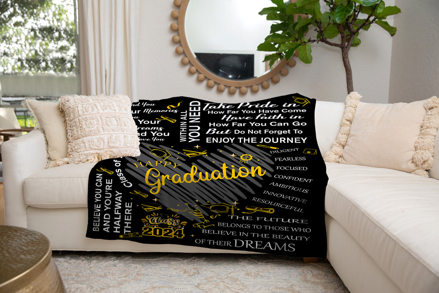 Happy Graduation Class of 2025 Blanket | Graduation Gift